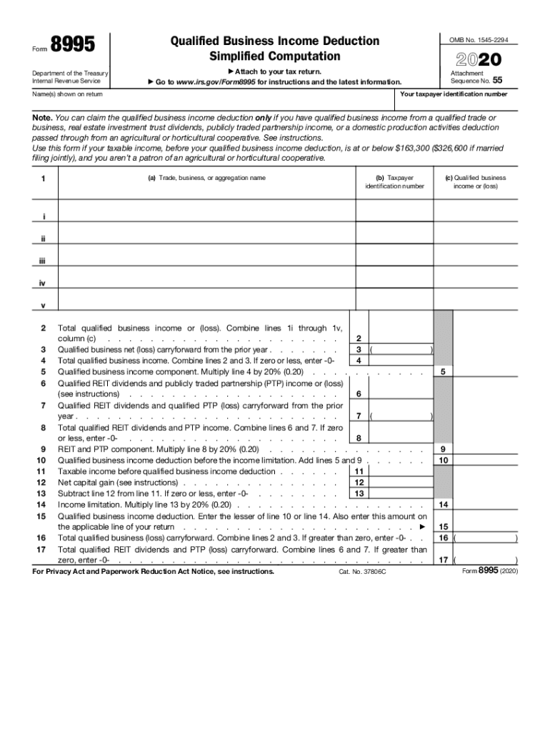  8995 Form 2020