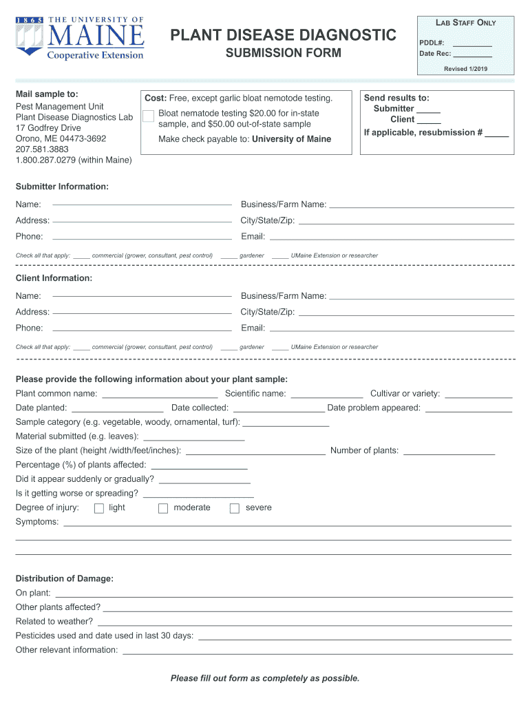 Plant Disease Form