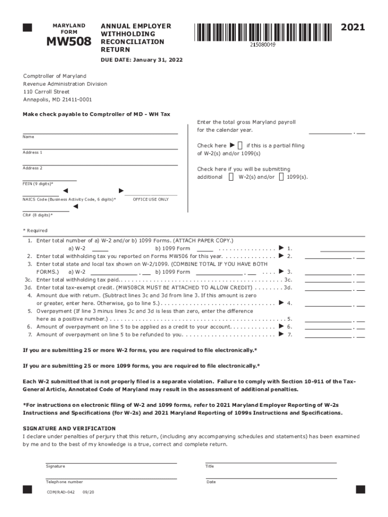 Maryland Form Annual