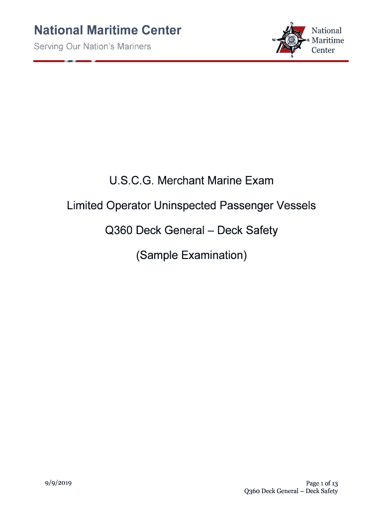 Uscg Exam Questions and Answers PDF  Form