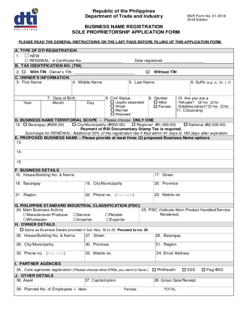 Republic of the Philippines Department of Trade an  Form