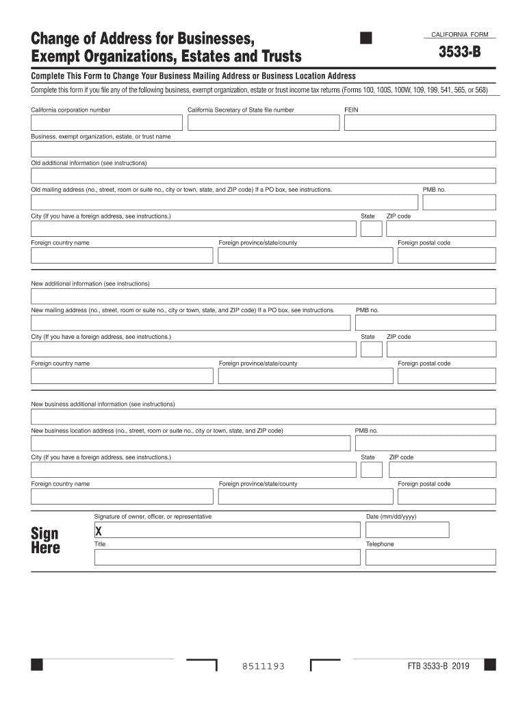  California Form 3533 B Search, Edit, Fill, Sign, Fax & Save PDF 2019