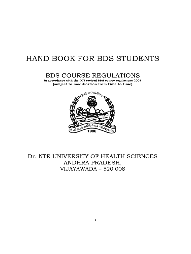 Ntruhs Bds Syllabus  Form