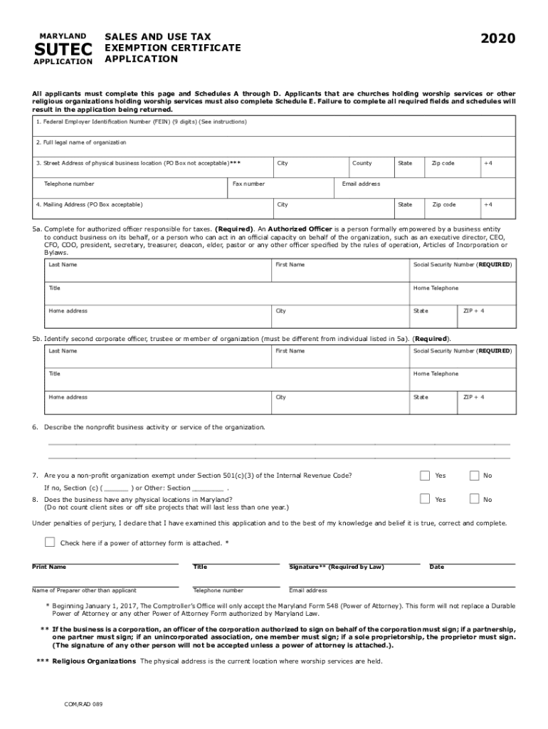 Maryland Sales Exemption Form