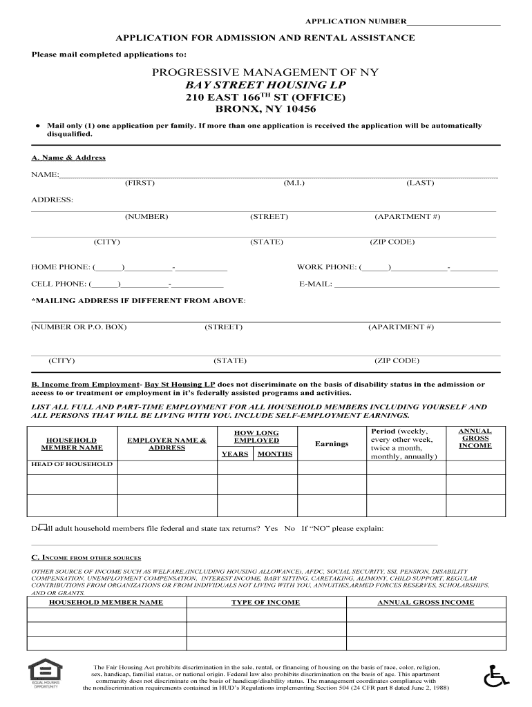 PROGRESSIVE BAY 210 B R O N X , N Y 1 0456  Form