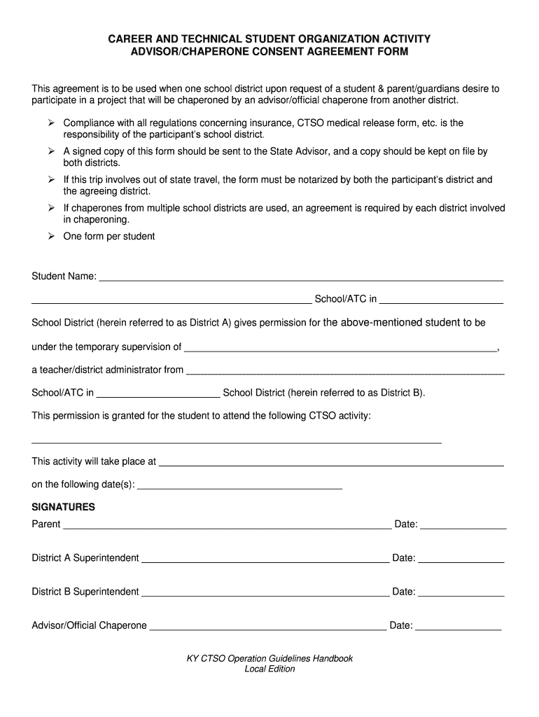 CTSO Chaperone Consent  Form