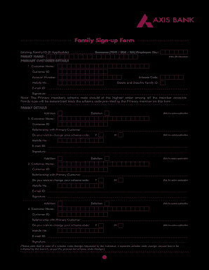 Axis Bank Family  Form