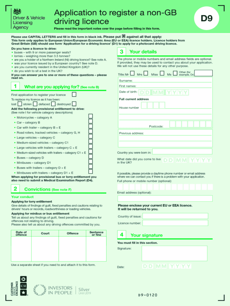  D801 Form PDF 2020