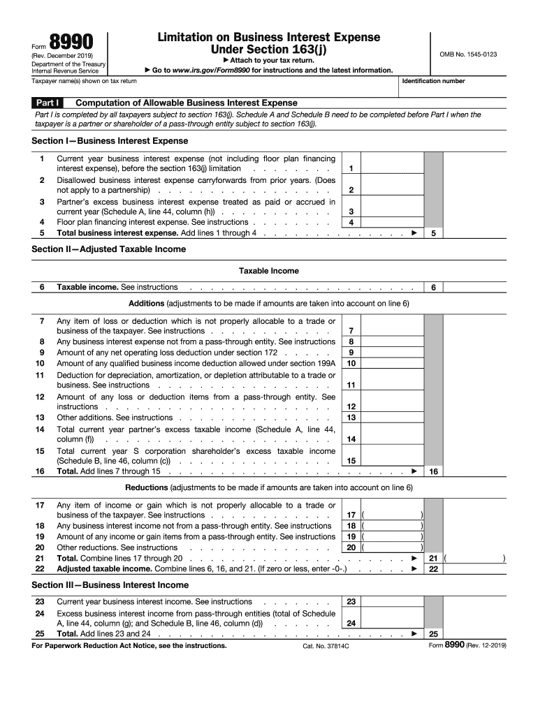  Attach to Your Tax Return Go to Www Irs GovForm8990 for 2020