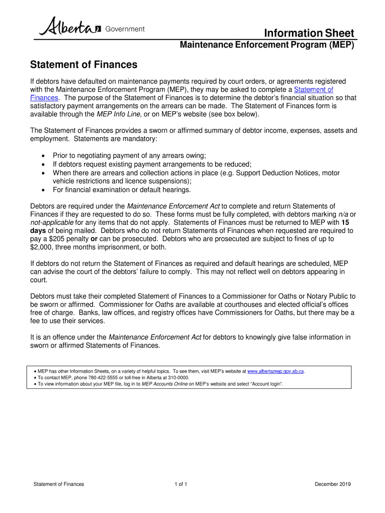  Statement Finances Alberta Mep 2019-2024