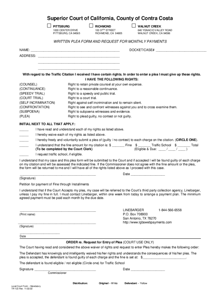 Superior Court of California, County of Contra Cos  Form