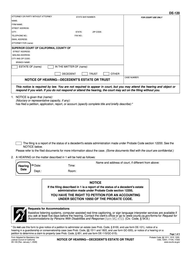  DE 115 California Courts CA Gov 2020-2024