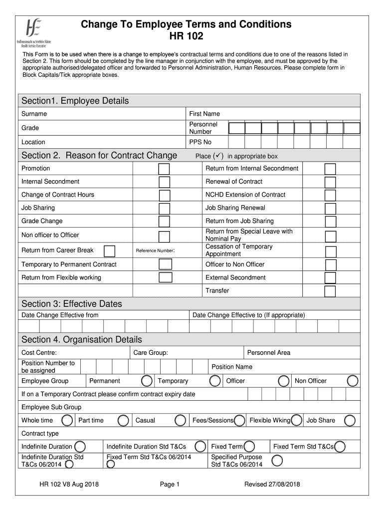  Hse Hr 102 Form 2018