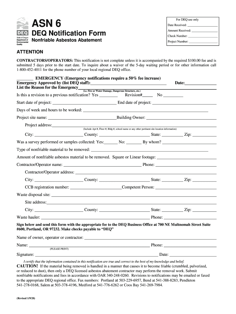  Nonfriable Asbestos Removal Form Asbestos 2020-2024