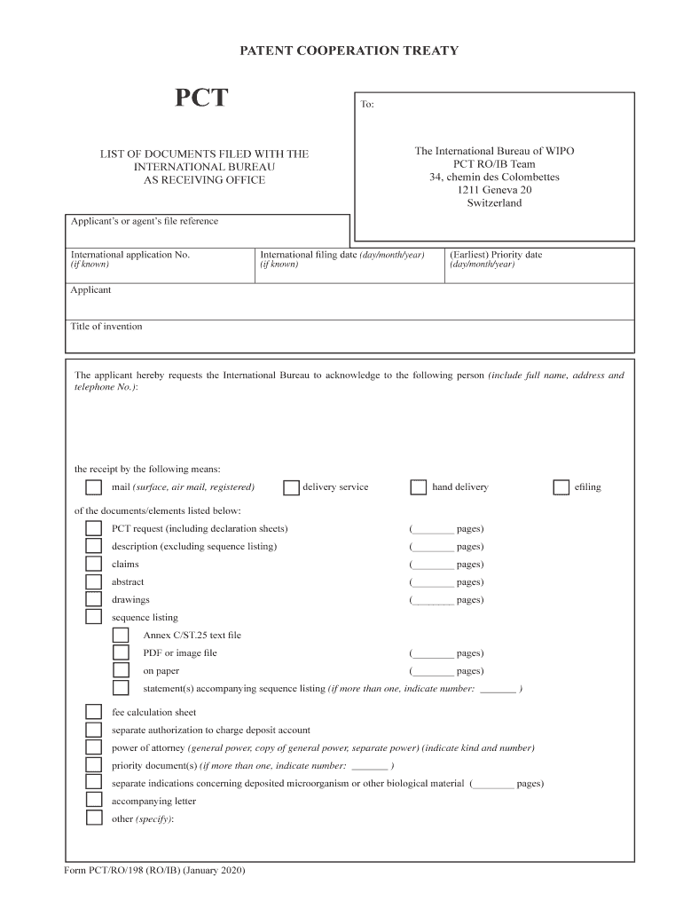  Form PCTRO198 ROIB WIPO 2020-2024