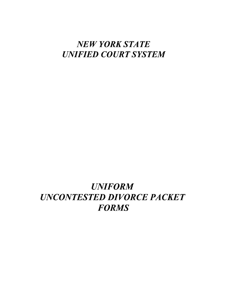  Uncontested Divorce Forms New York State Unified Court 2021-2023