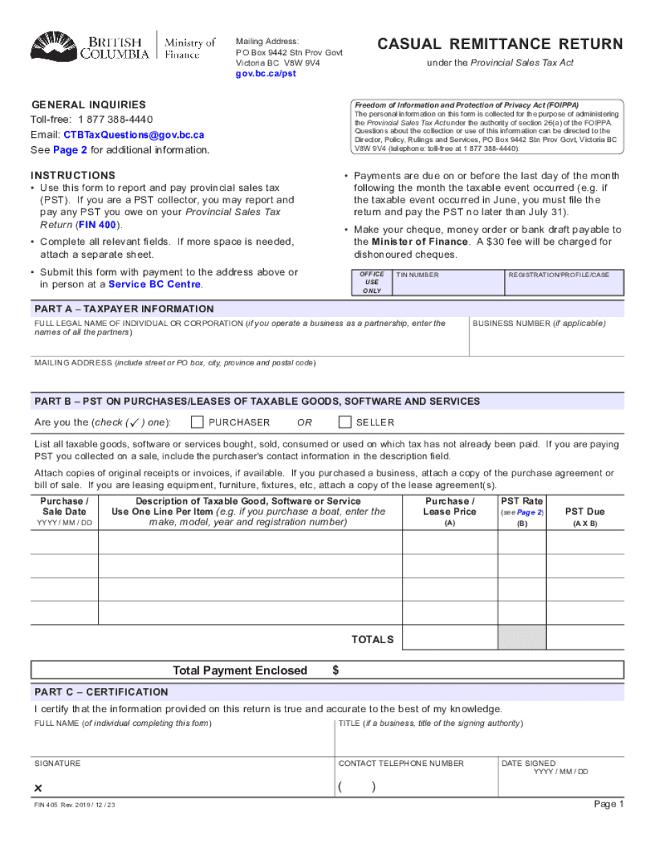 Fin 405  Form