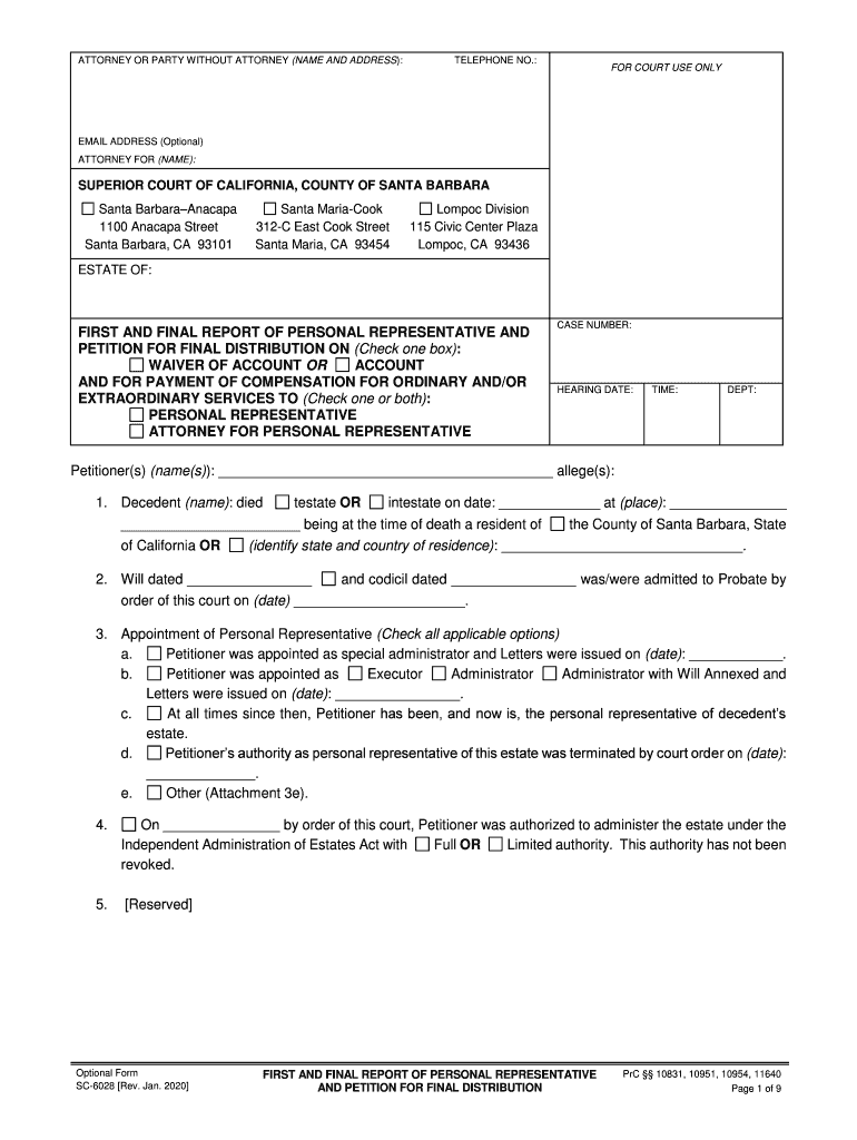 Ca Final Distribution  Form