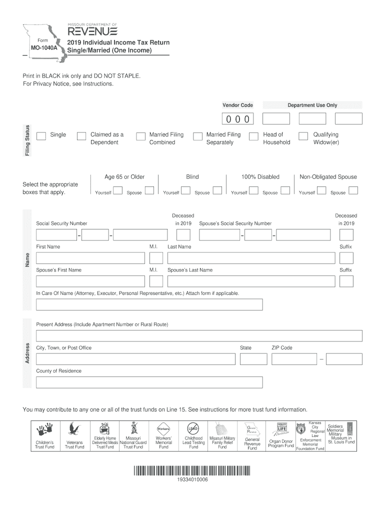  Mo 1040a Fillable 2019