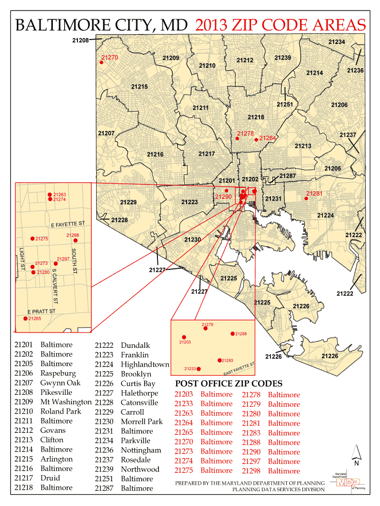 Maryland Zip Code City  Form