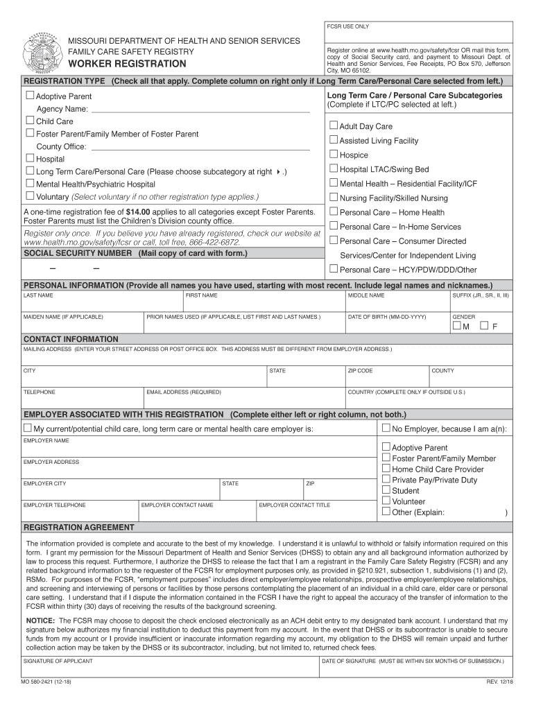  Family Care Safety Registry 2018