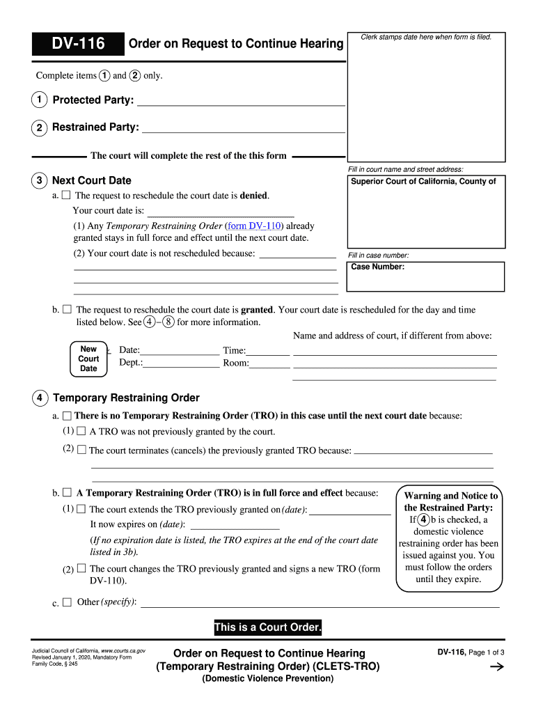 Get and Sign Dv 116 2020-2022 Form