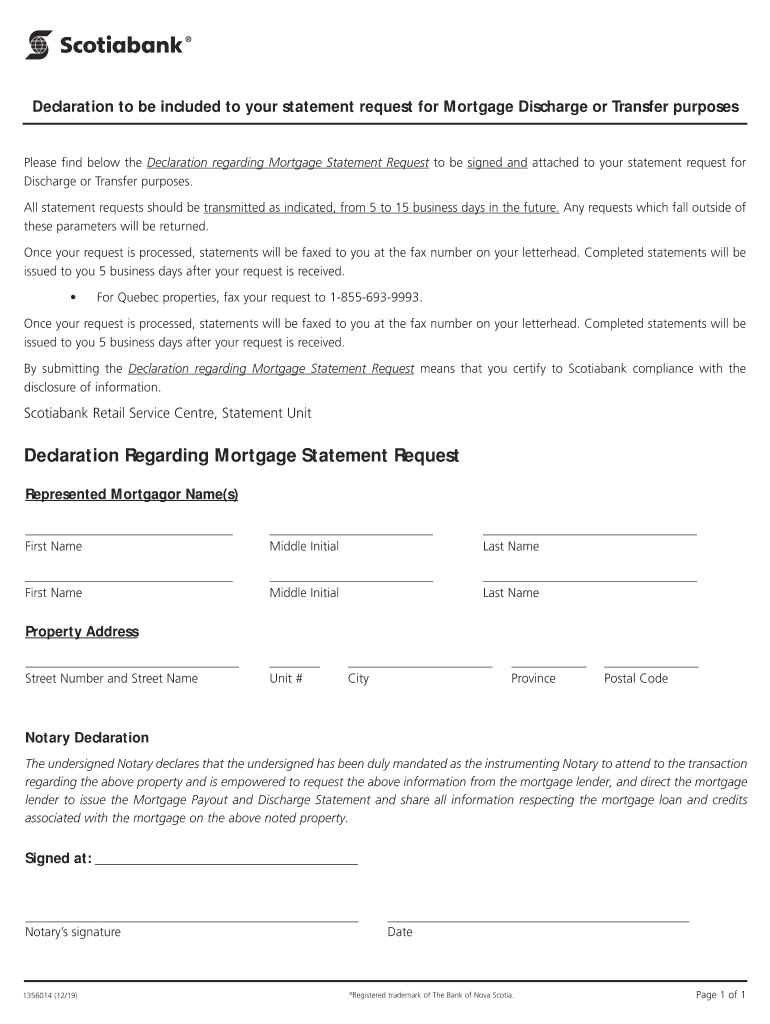  Declaration Regarding Mortgage Statement Request 2019-2024