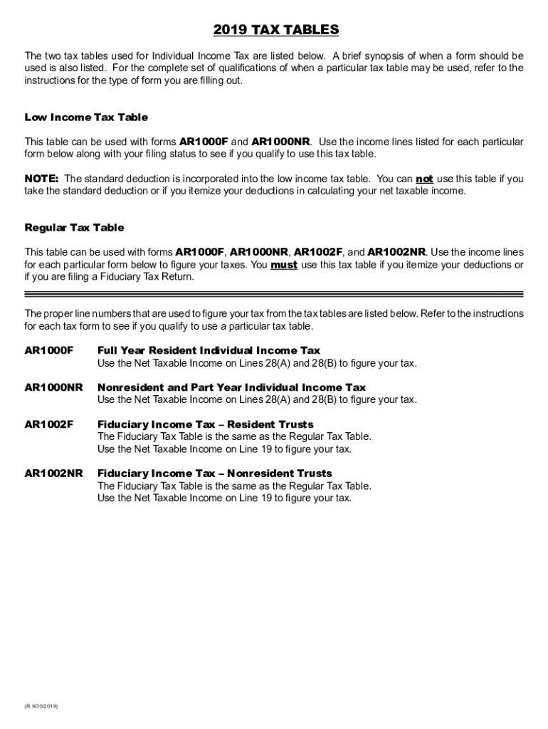  TAX TABLES 2019