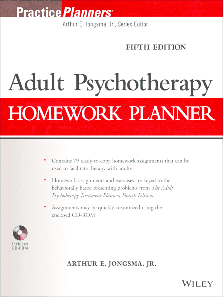 The Complete Psychotherapy Homework Planner 5th Edition PDF  Form