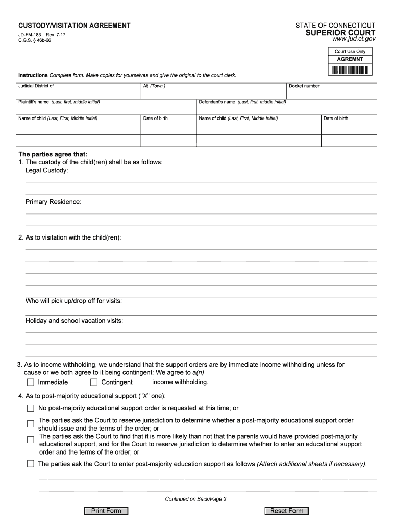  Connecticut Custody Forms 2017-2024