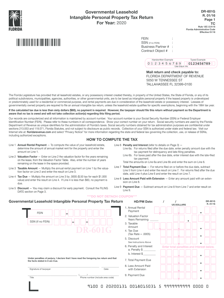  Dr 601g Fill in 2020