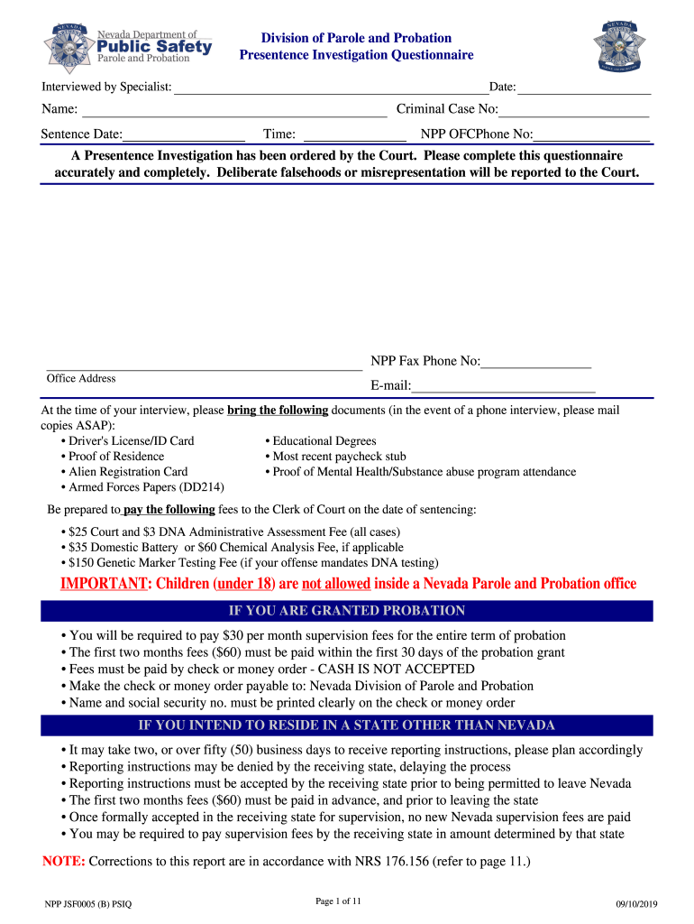 Psi Report Template  Form