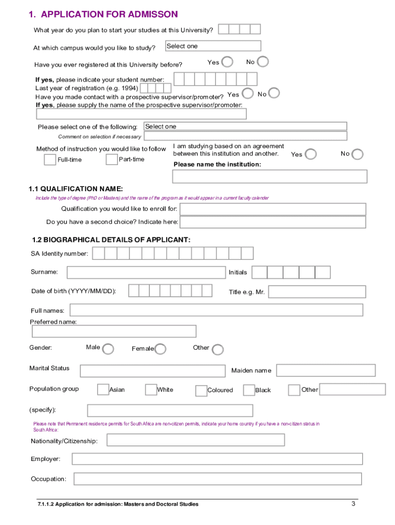 Nwu Undertaking Form