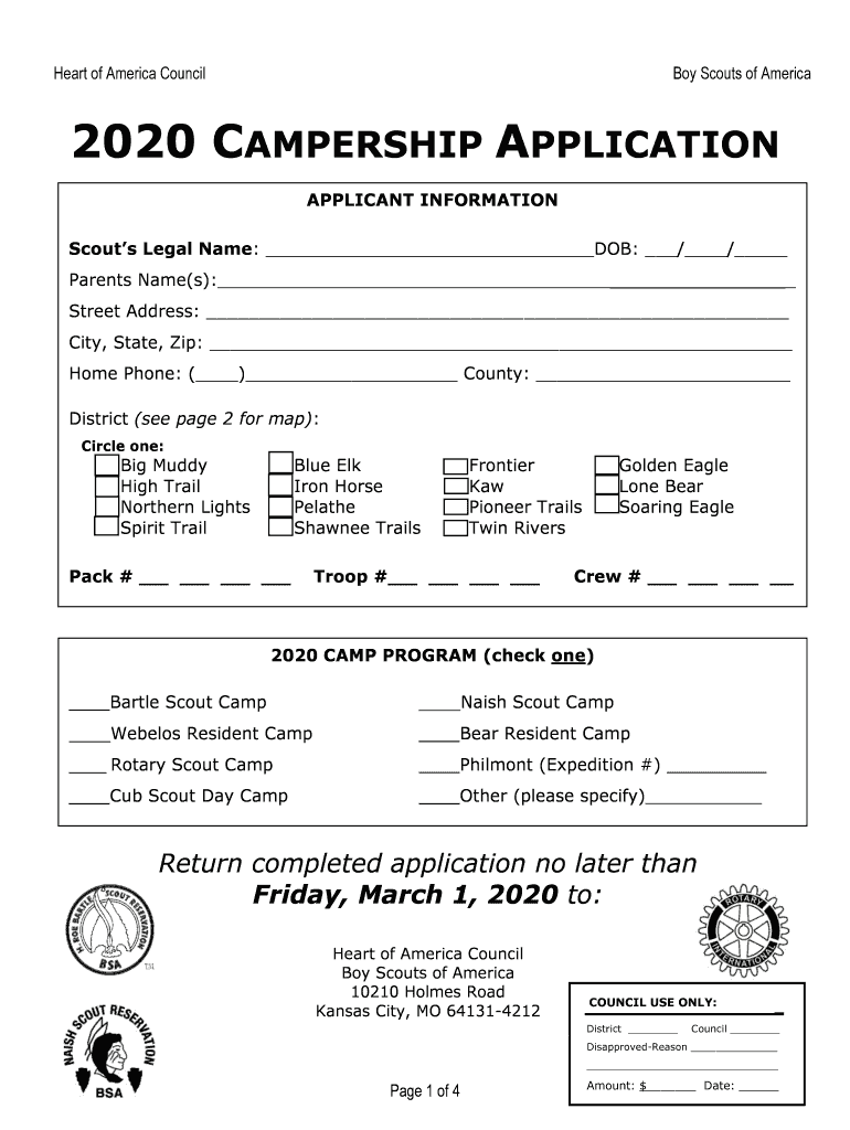 Application Camp Staff Northeast Georgia Council  Form