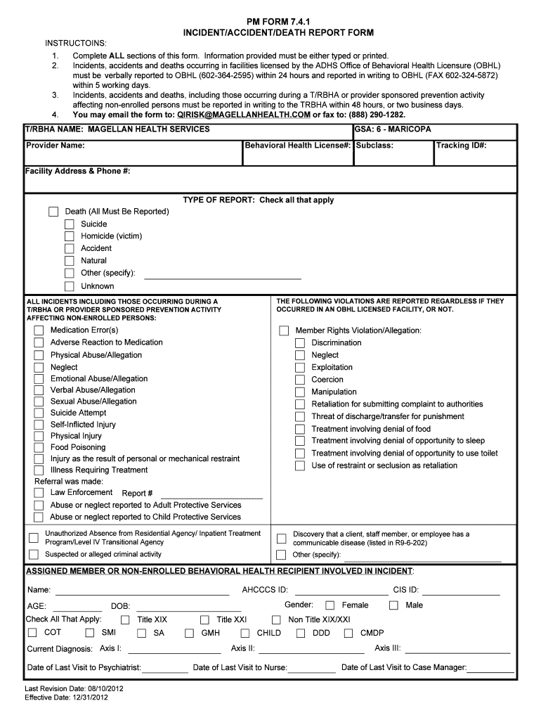  INCIDENTACCIDENTDEATH REPORT FORM 2012-2024