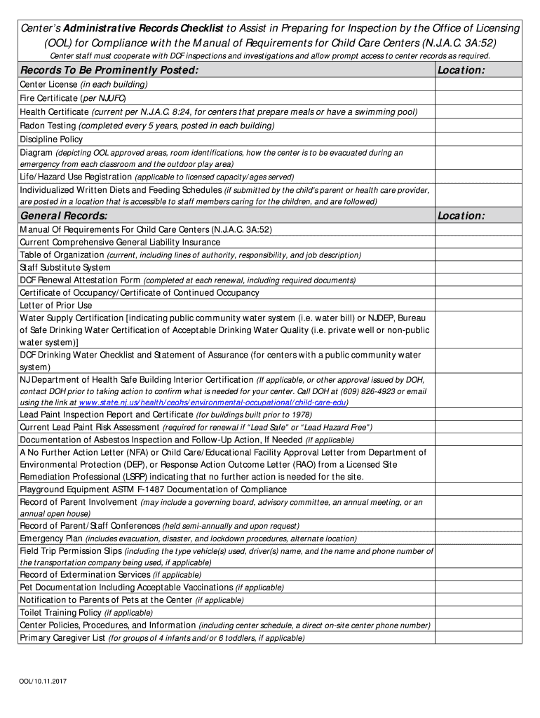  NAVIGATING the MANUAL of REQUIREMENTS for CHILD CARE CENTERS 2019-2024