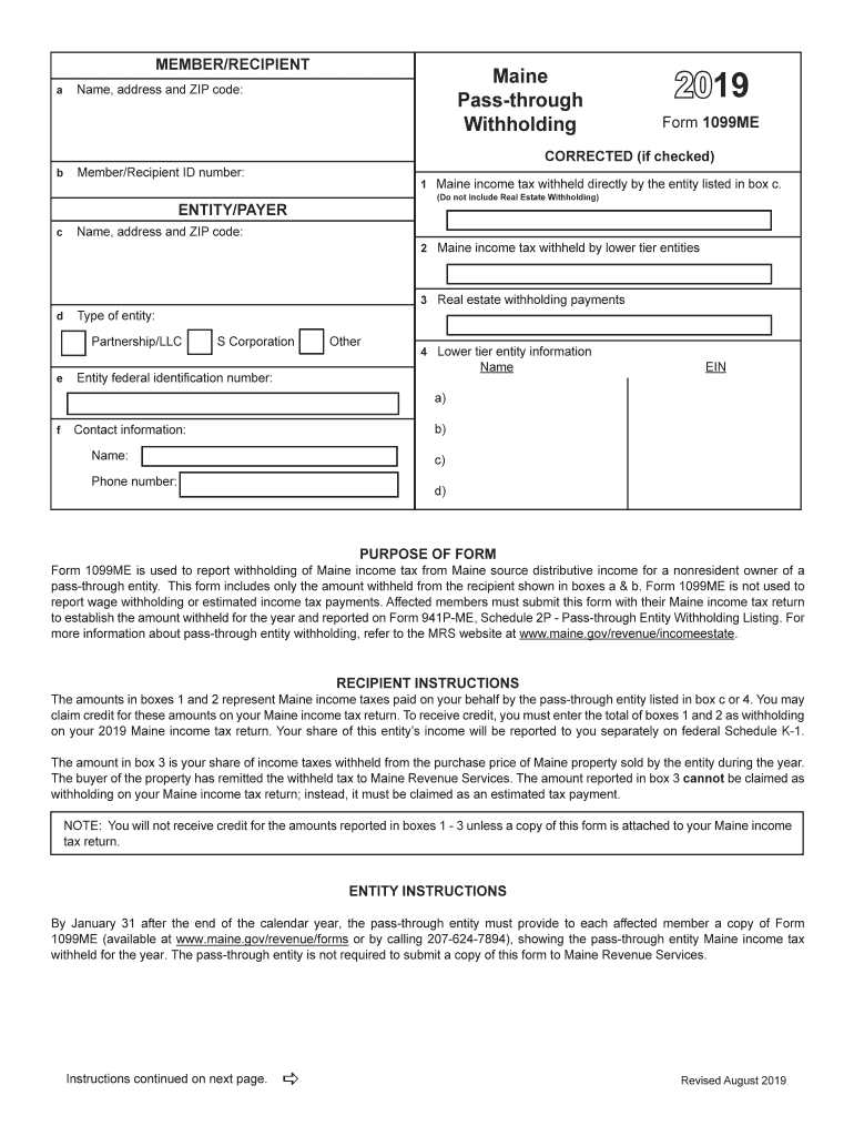  Instructions for 941P ME Maine Gov 2019