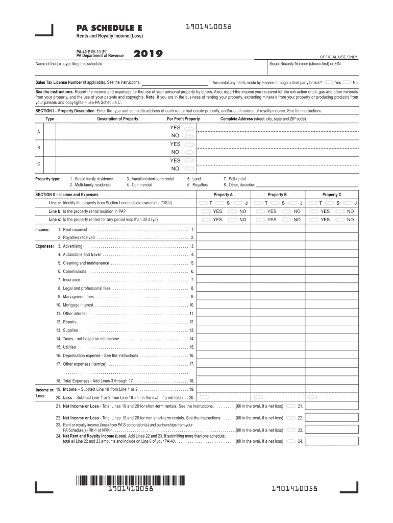  40 E Form 2019