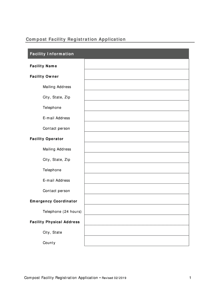 Composting Facility Registration Application  Form