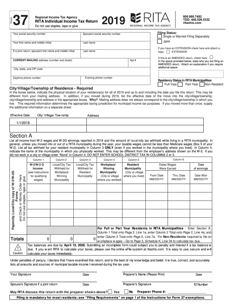  Form 37 Rita 2019