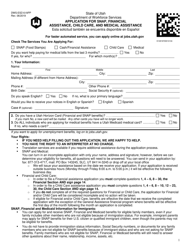 Get and Sign Dws Esd 61app 2019-2022 Form