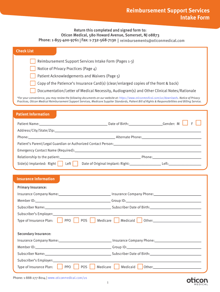 Reimbursement Support Services  Form