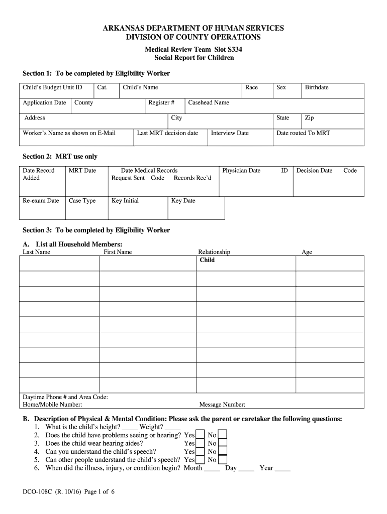 TEFRA Application Form Arkansas Department of Human