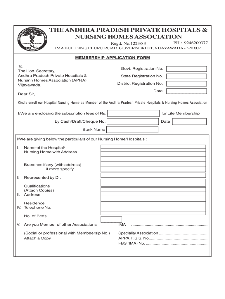 Membership Application Form Ap Private Hospital &amp;amp; Nursing
