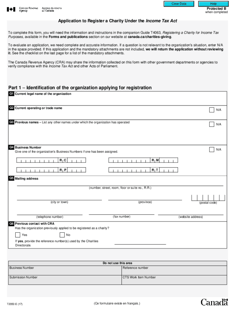  T2050 Application Form 2017-2024