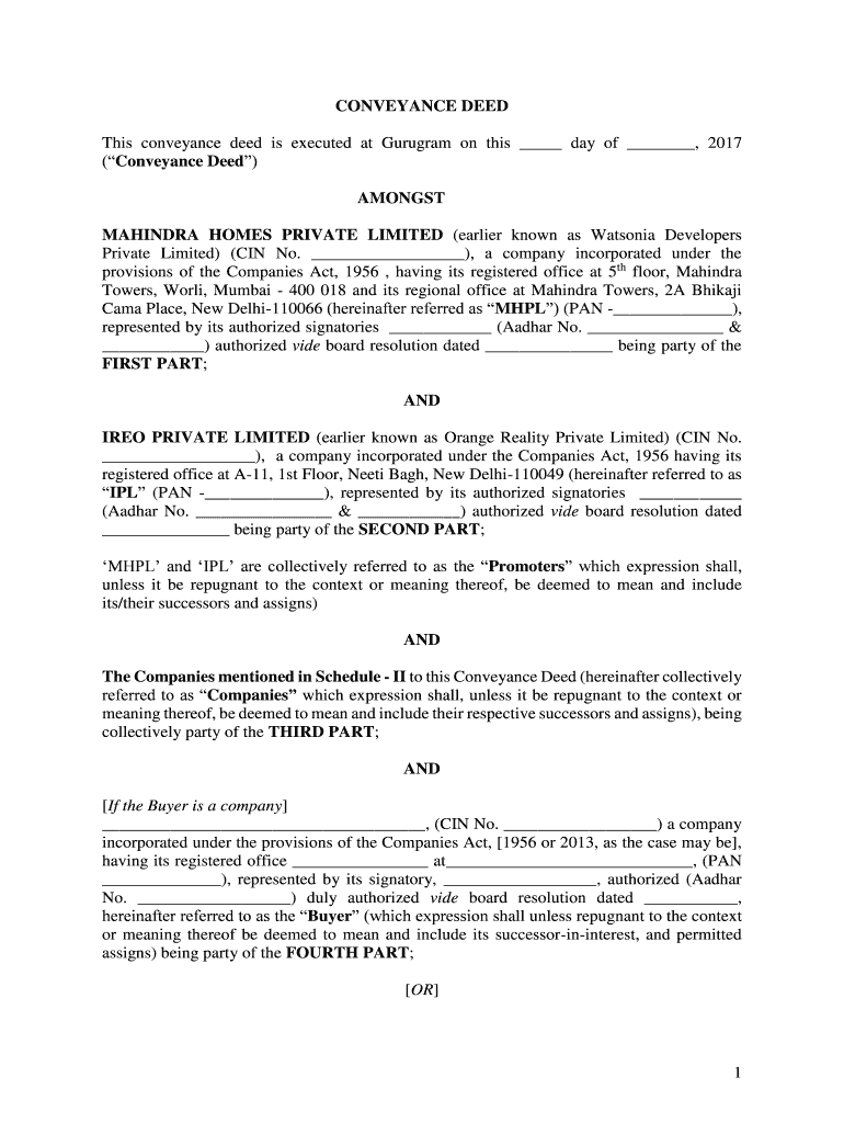 Conveyance Deed  Form