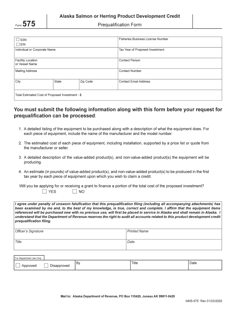  STATE of ALASKA  Alaska Department of Revenue  Tax 2020-2024