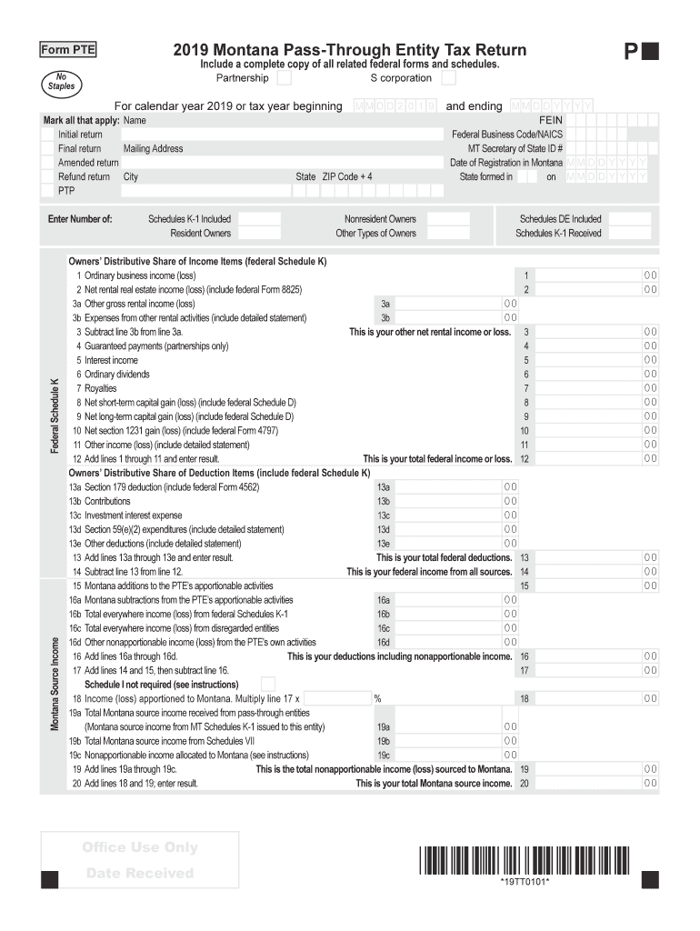 Montana Pte Form