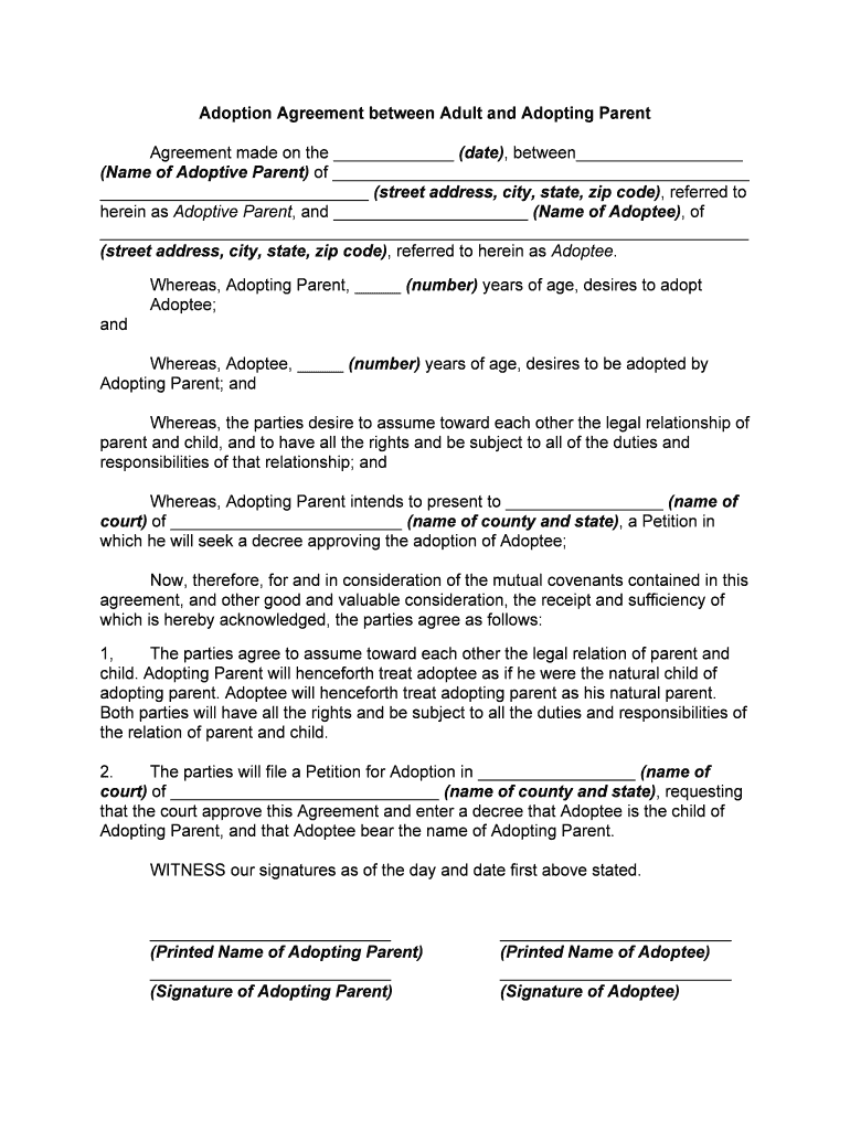 Parent Agreement  Form