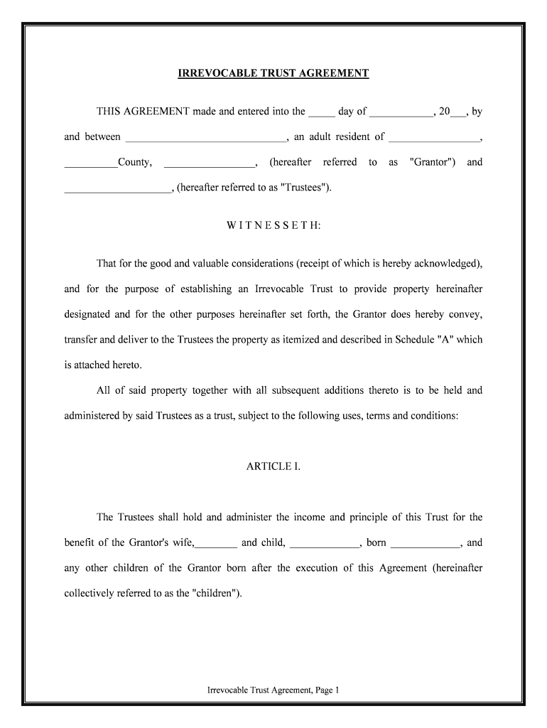  Trust Agreement Document 2020-2024